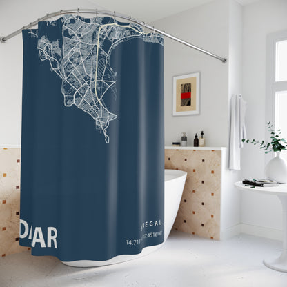 Dakar Senegal City Map Print Shower Curtain