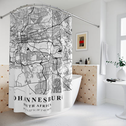 Johannesburg South Africa City Map Print Shower Curtain