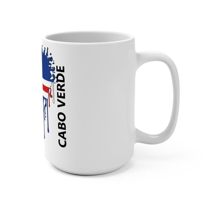 Cabo Verde Flag Drip Coffee Mug 15oz