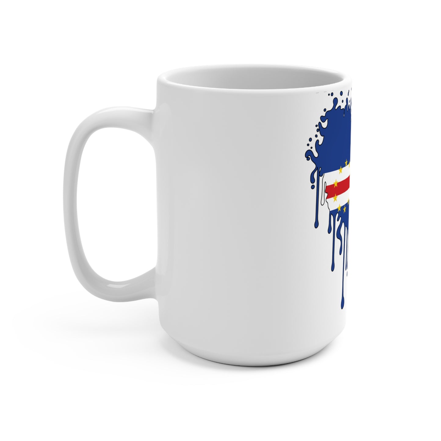 Cabo Verde Flag Drip Coffee Mug 15oz