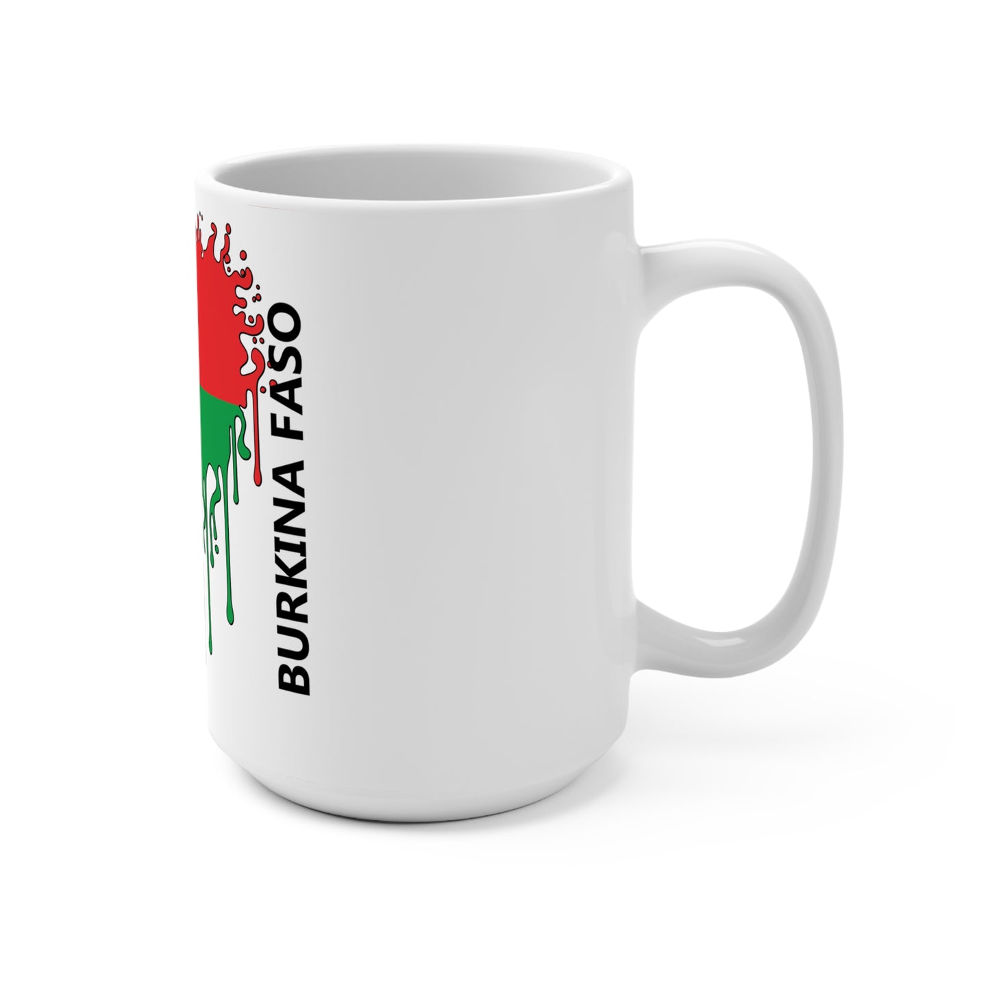 Burkina Faso Flag Drip Coffee Mug 15oz