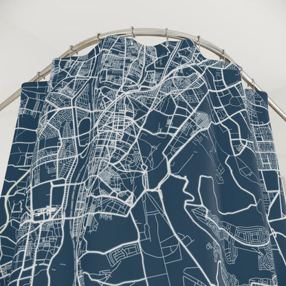 Cairo Egypt City Map Print Shower Curtain