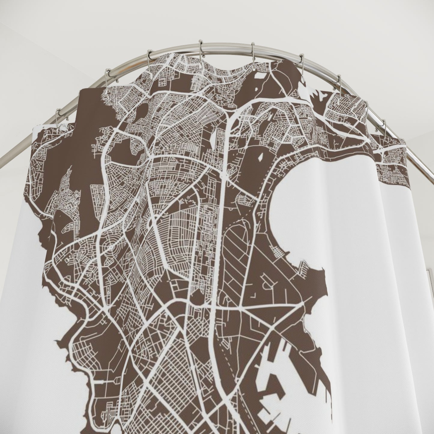 Dakar Senegal City Map Print Shower Curtain