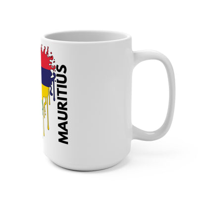 Mauritius Flag Drip Coffee Mug 15oz