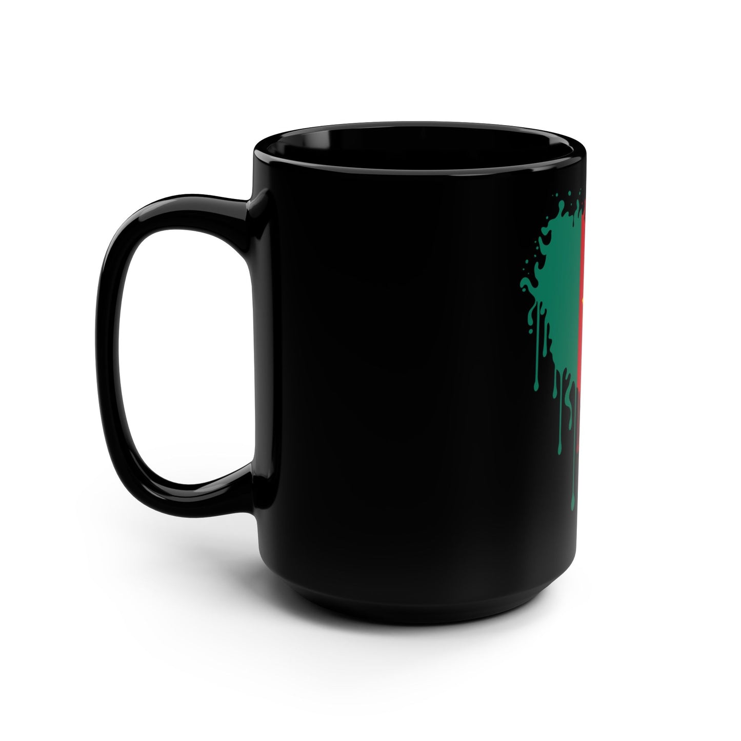 Cameroon Flag Black Coffee Mug, 15 oz