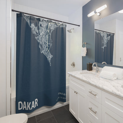 Dakar Senegal City Map Print Shower Curtain