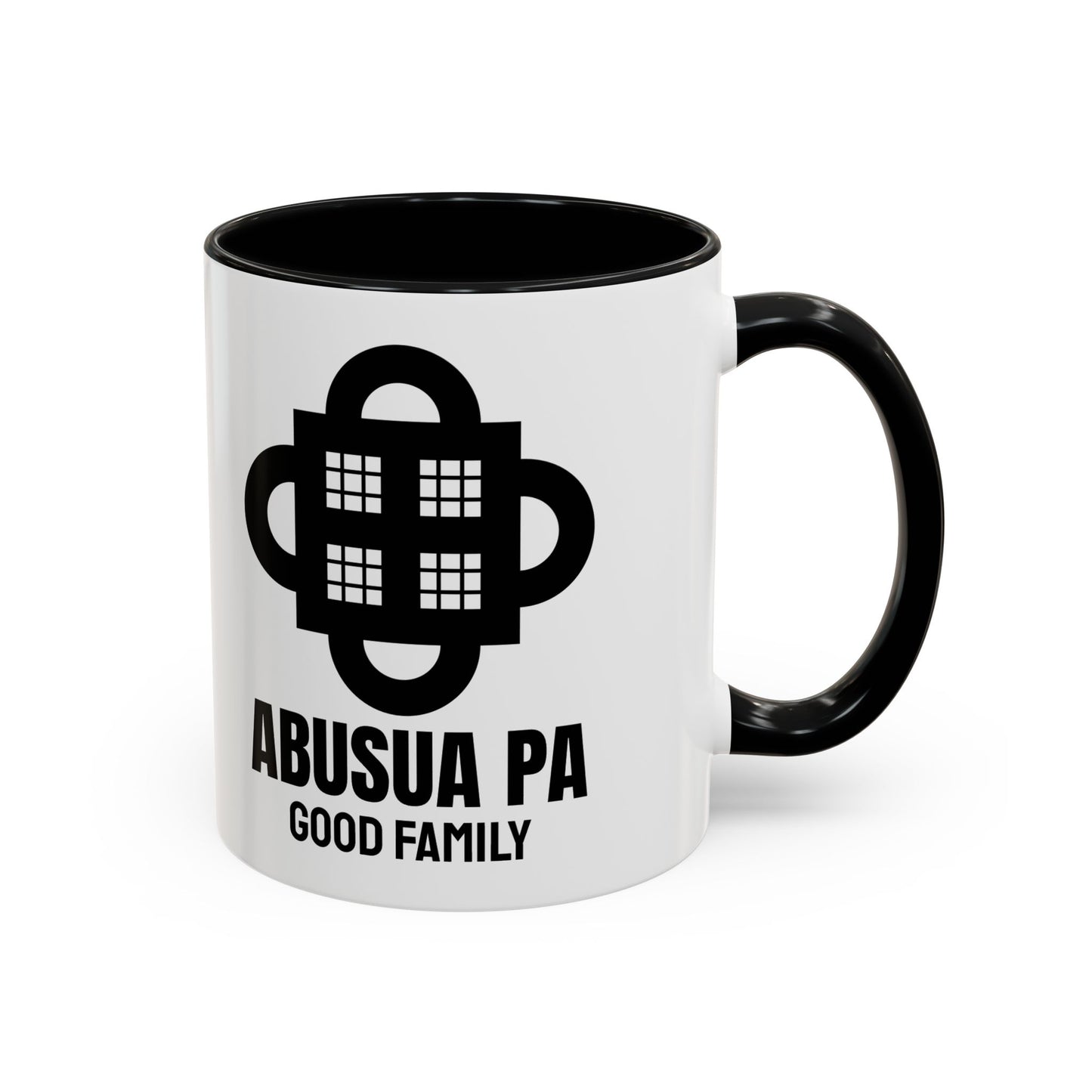 Adinkra Symbol Coffee Mug ABUSUA PA - African Family & Unity