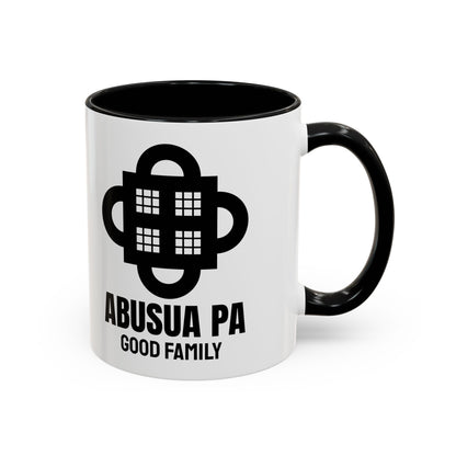 Adinkra Symbol Coffee Mug ABUSUA PA - African Family & Unity