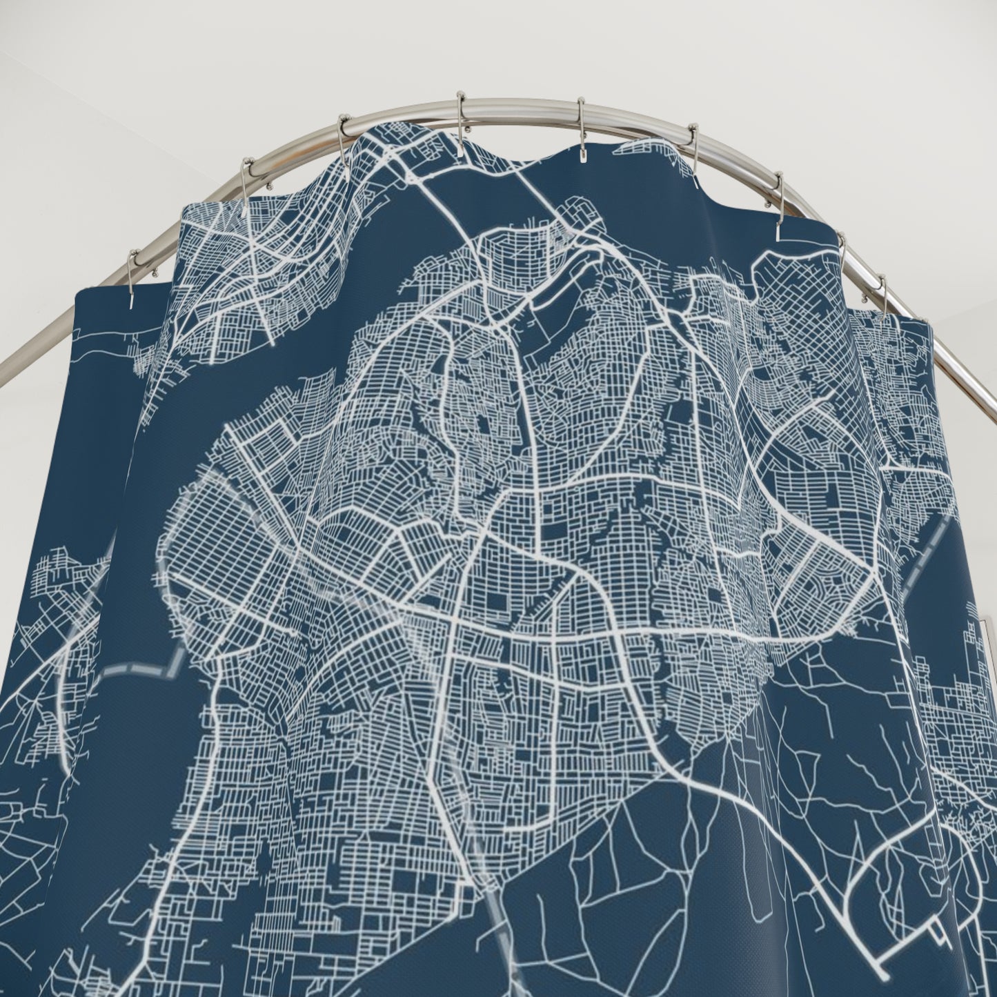 Bamako Mali City Map Print Shower Curtain