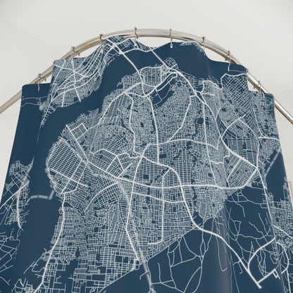 Bamako Mali City Map Print Shower Curtain