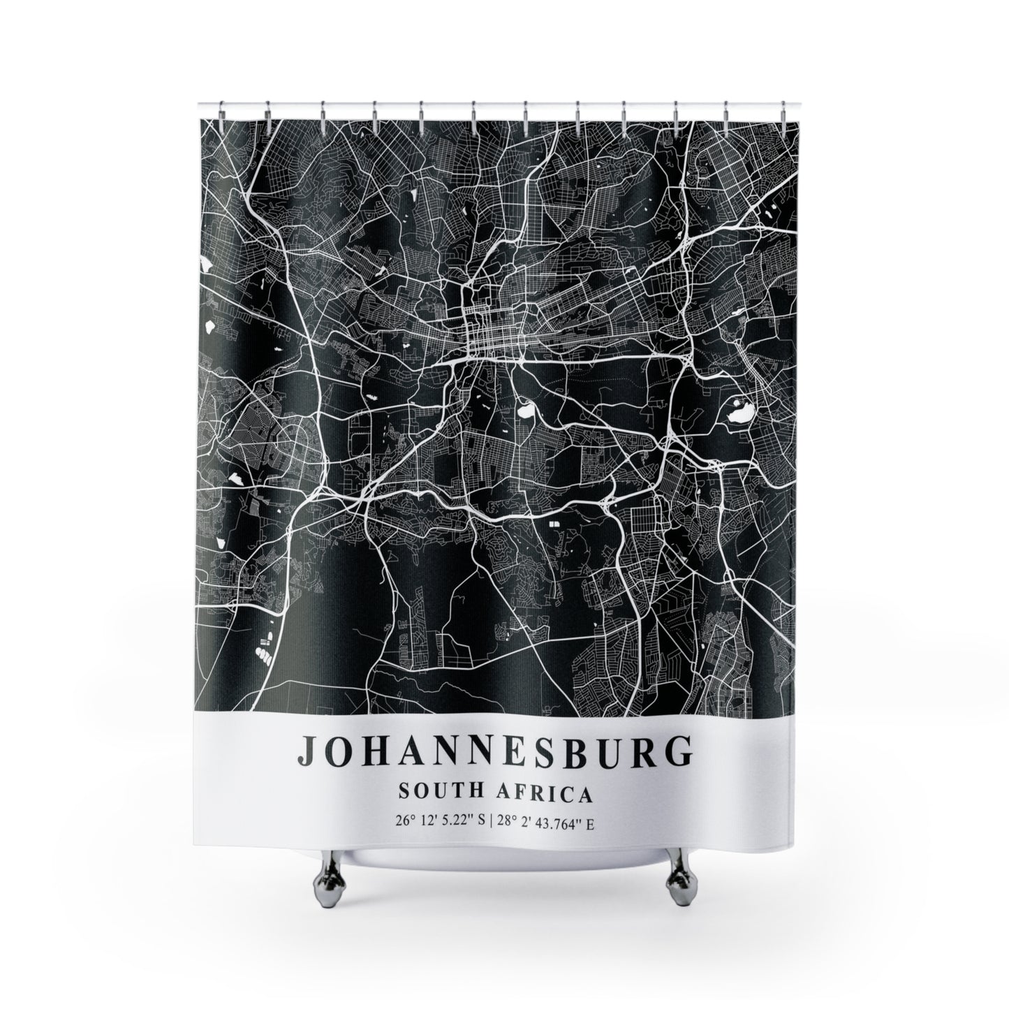 Johannesburg South Africa City Map Print Shower Curtain