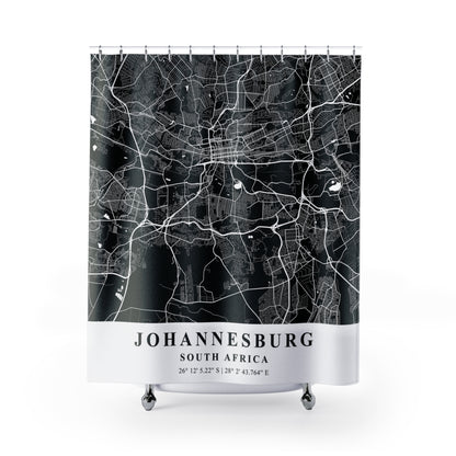 Johannesburg South Africa City Map Print Shower Curtain
