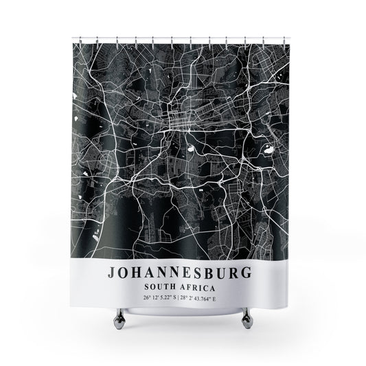 Johannesburg South Africa City Map Print Shower Curtain