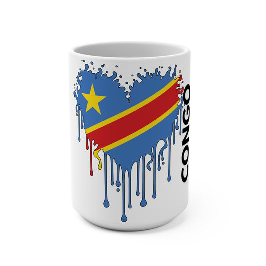 Congo Flag Drip Coffee Mug 15oz