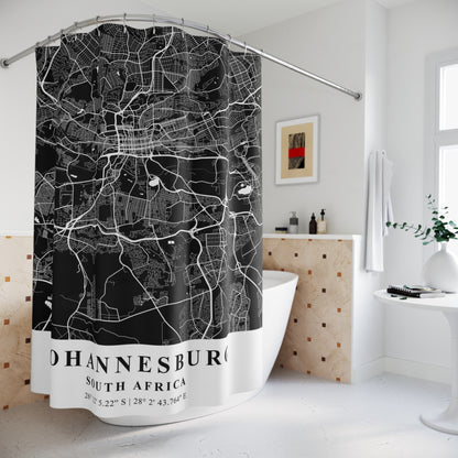 Johannesburg South Africa City Map Print Shower Curtain