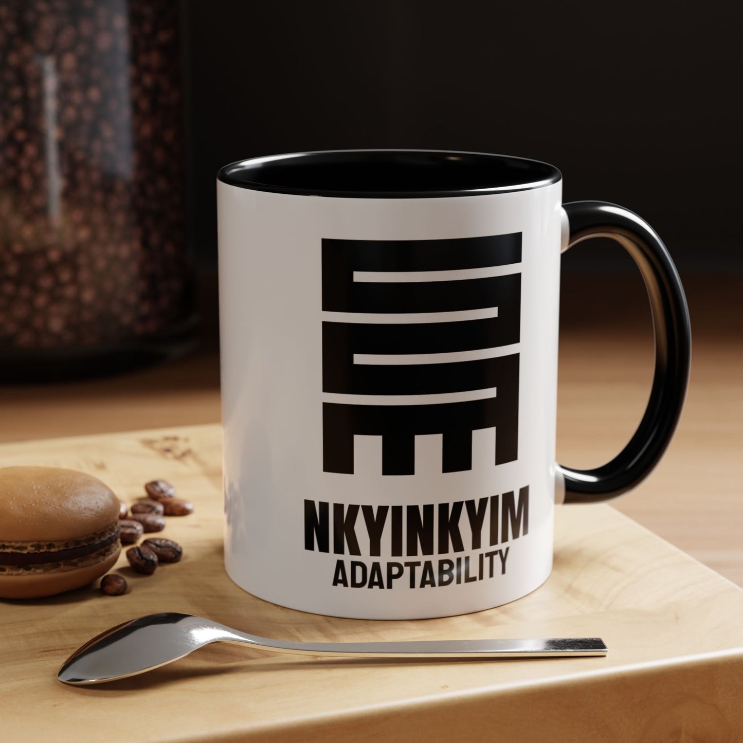 Adinkra Symbol Coffee Mug NKYINKYIM - Progress & Adaptability