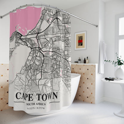 Cape Town South Africa City Map Print Shower Curtain