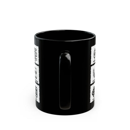 Adinkra MULTI Symbols Black Coffee Mug