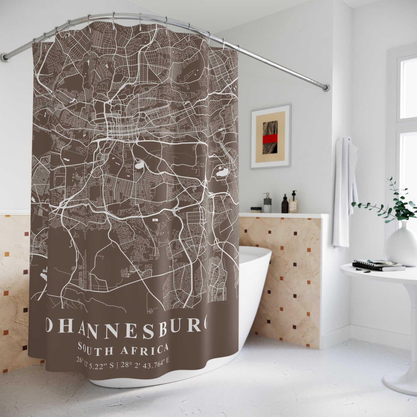 Johannesburg South Africa City Map Print Shower Curtain