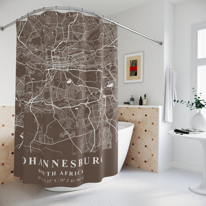 Johannesburg South Africa City Map Print Shower Curtain