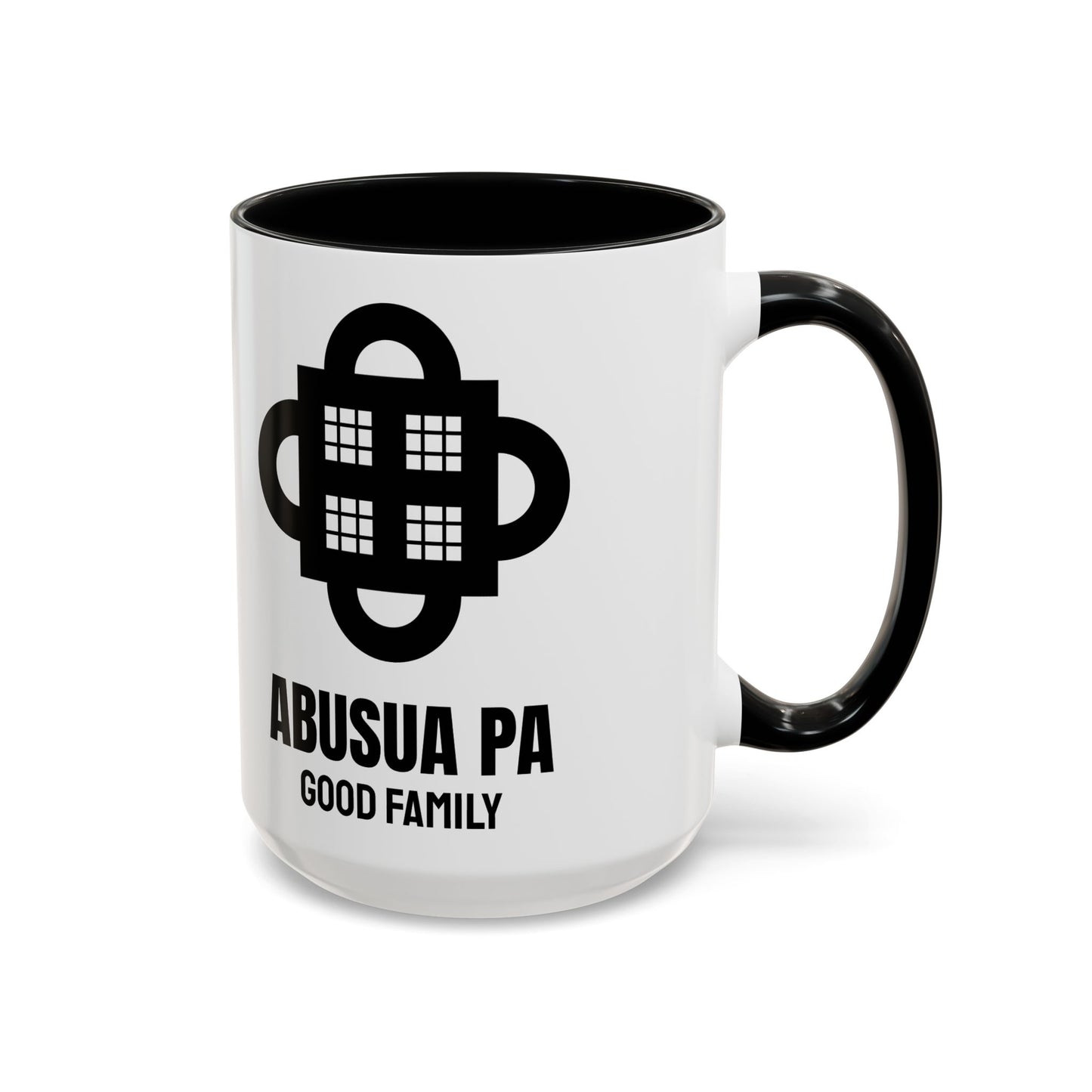 Adinkra Symbol Coffee Mug ABUSUA PA - African Family & Unity