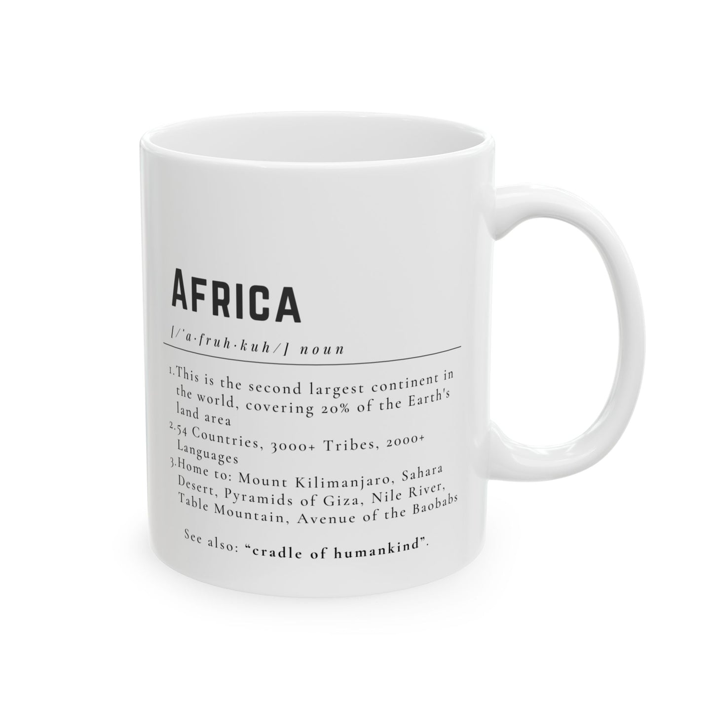 AFRICA Definition Ceramic Coffee Mug