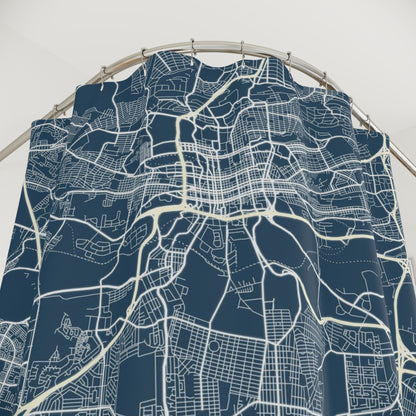 Johannesburg South Africa City Map Print Shower Curtain