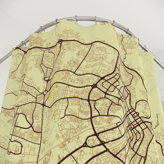 Abuja, Nigeria City Map Print Shower Curtain