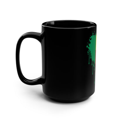Benin Flag Drip Black Coffee Mug, 15 oz