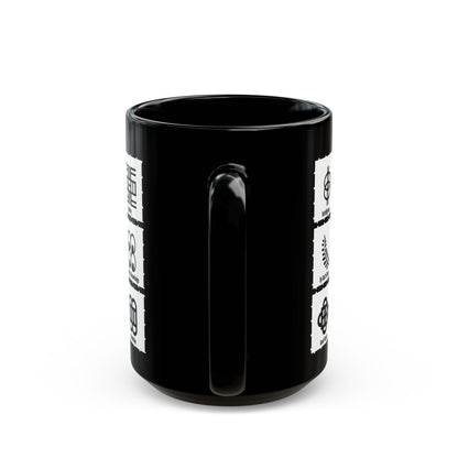 Adinkra MULTI Symbols Black Coffee Mug
