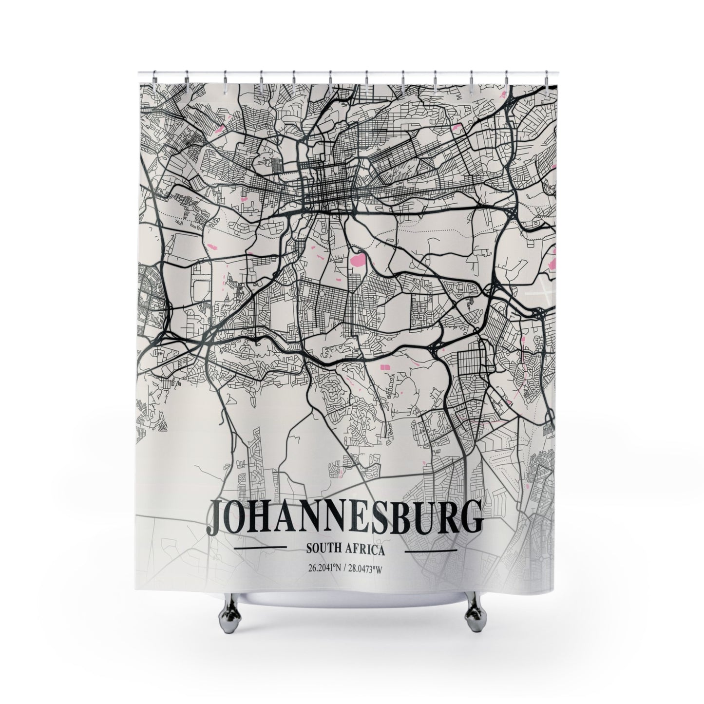 Johannesburg South Africa City Map Print Shower Curtain