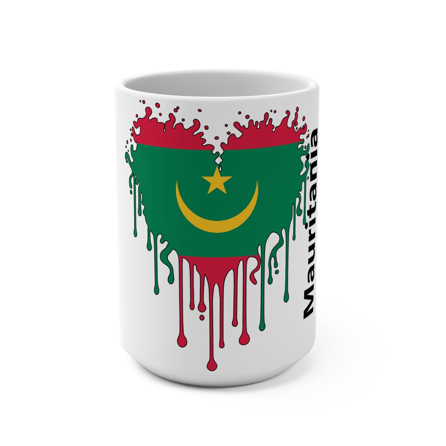 Mauritania Flag Drip Coffee Mug 15oz