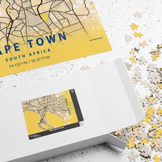 Cape Town South Africa Aerial View City Map Puzzle