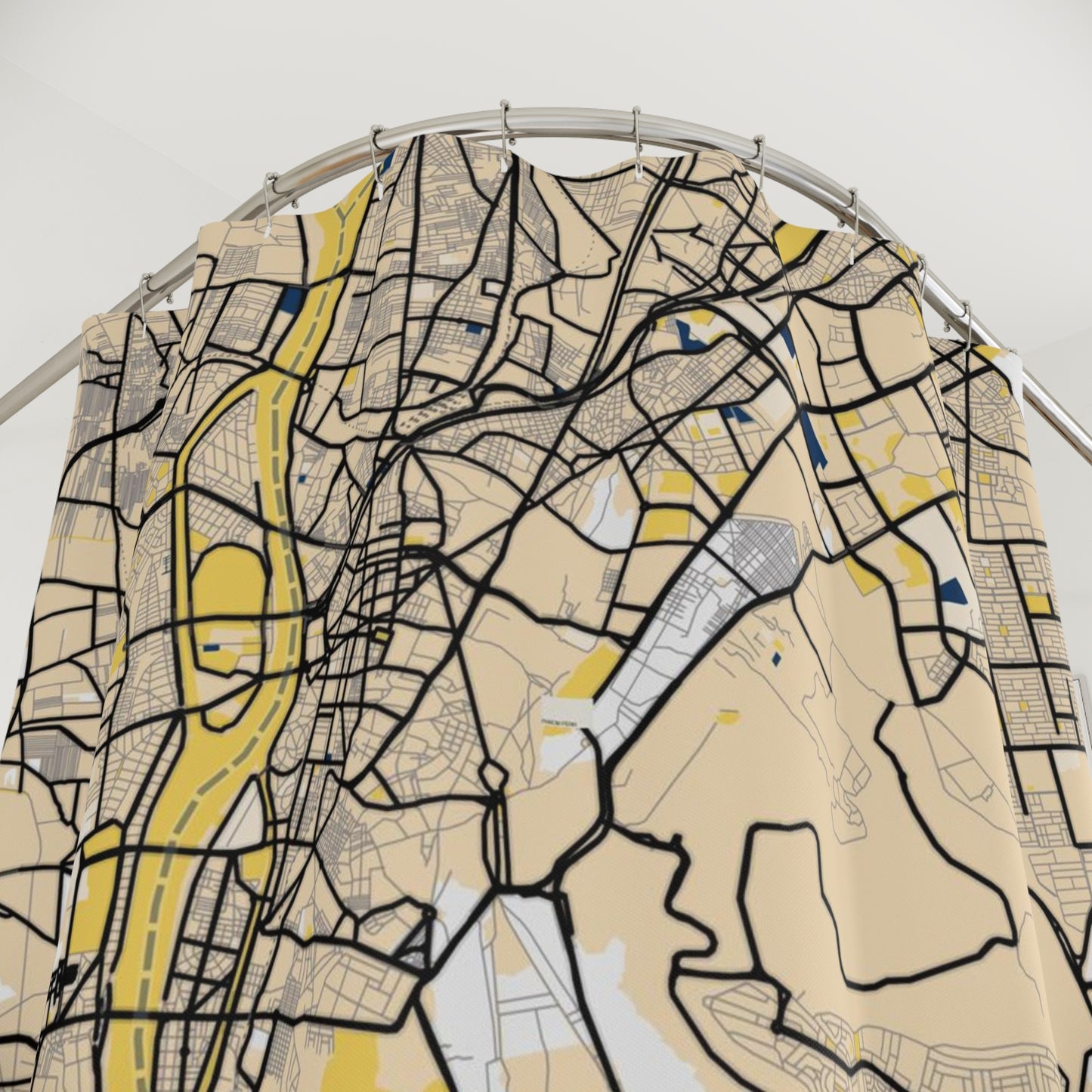 Cairo, Egypt  City Map Print Shower Curtain