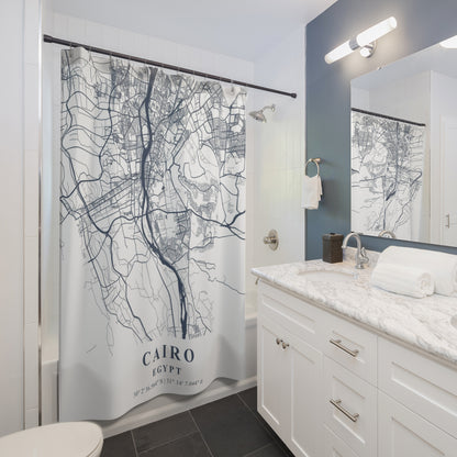 Cairo Egypt City Map Print Shower Curtain