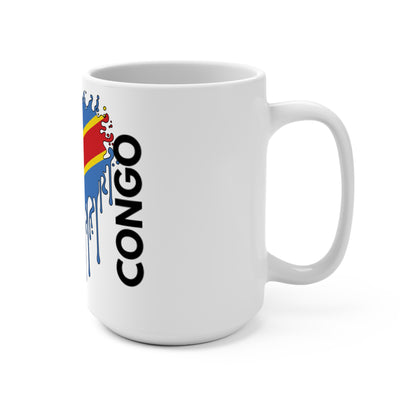 Congo Flag Drip Coffee Mug 15oz