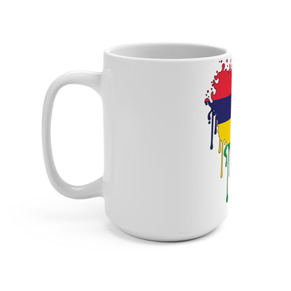 Mauritius Flag Drip Coffee Mug 15oz