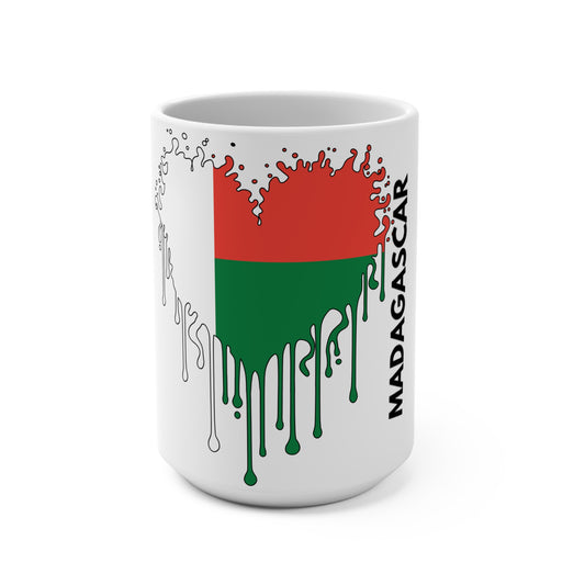 Madagascar Flag Drip Coffee Mug 15oz