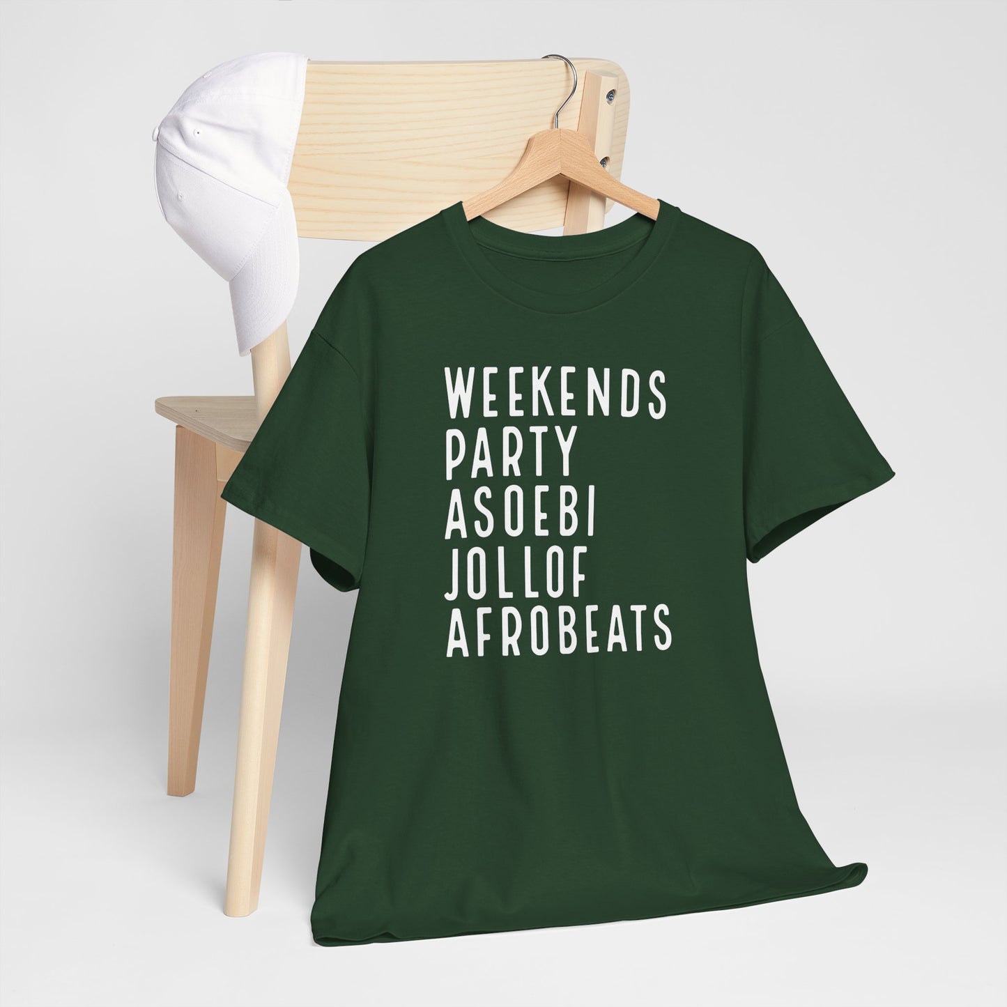 Weekends Party Asoebi Jollof Afrobeats Unisex Cotton Tee Shirt