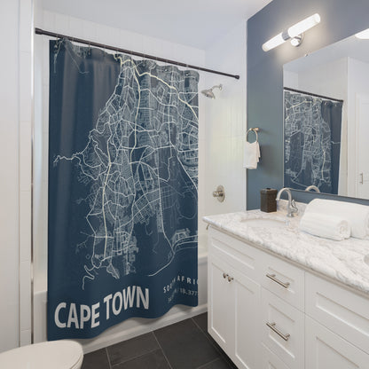 Cape Town South Africa City Map Print Shower Curtain