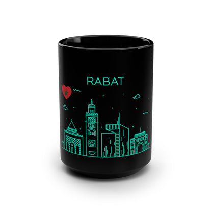 Rabat, Morocco Black Coffee Mug - 15oz