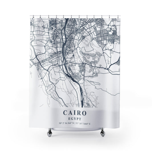 Cairo Egypt City Map Print Shower Curtain