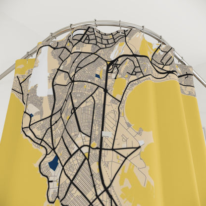 Dakar Senegal City Map Print Shower Curtain
