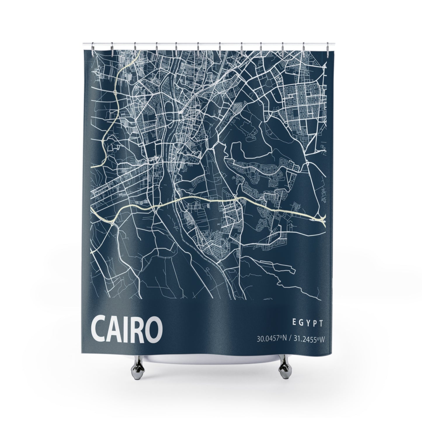 Cairo Egypt City Map Print Shower Curtain
