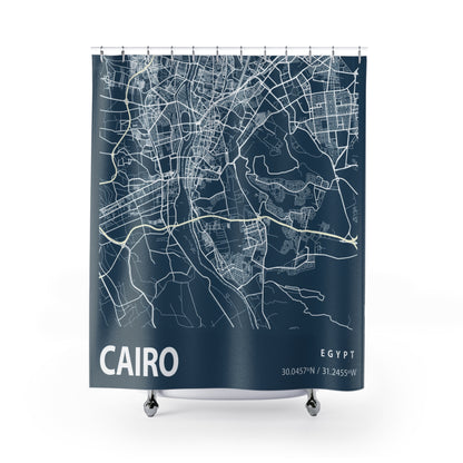 Cairo Egypt City Map Print Shower Curtain