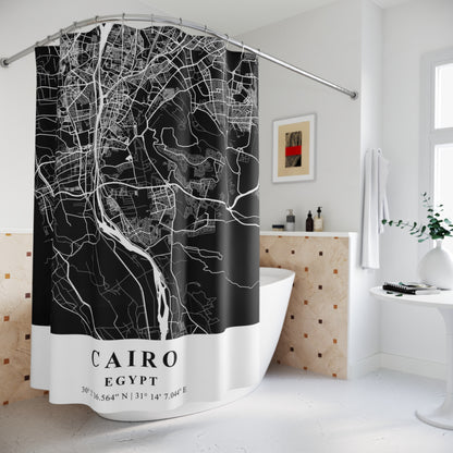 Cairo, Egypt City Map Print Shower Curtain