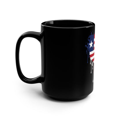 Liberia Flag Black Coffee Mug, 15 oz